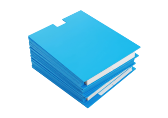 Isolated Stack of Blue Folders for Office Organization
