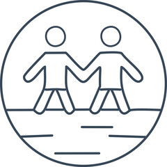 Two people holding hands walking together friendship