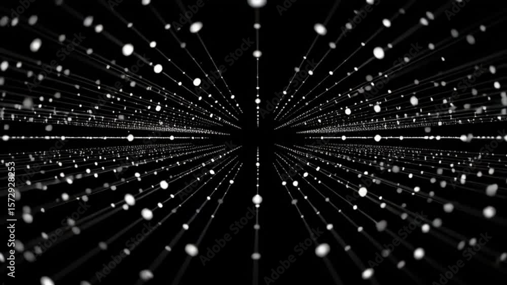 Poster dynamic perspective of particles traveling through space generative ai
