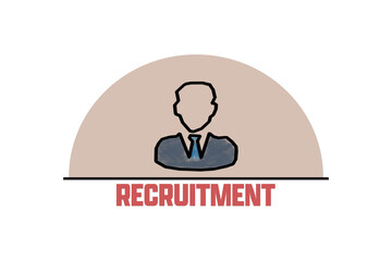 Recruitment Strategy Icon for Human Resources, Employment, Talent Acquisition, and Job Hiring Concepts