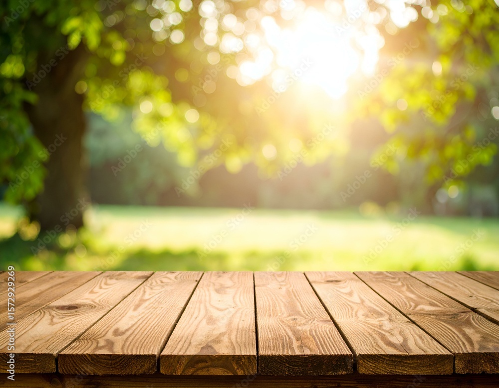 Poster the weathered wooden table surface in the foreground is perfect for a product display or text overla