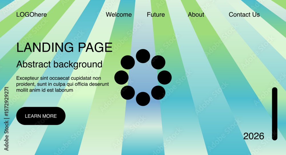 Fototapete landing page abstract background with learn more button