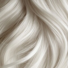 Platinum blond hair close up. White hair background or texture.