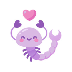 Purple Scorpion with Heart Tail