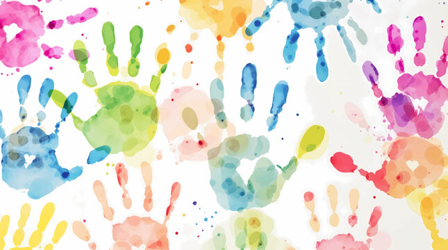 colorful hand prints