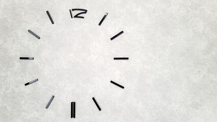 Wall clock concept: only numbers hands or mechanism, perfect for personalization and ideas.