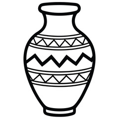 "Antique Flower Pot Line Art Vector - Adobe Stock"