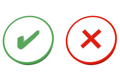 Simple check and cross icons PNG