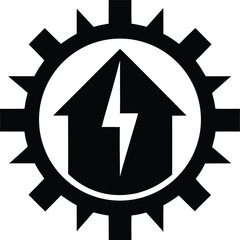 energy efficiency icon vector silhouette on transparent background