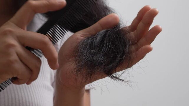 Women with split ends and dry, damaged hair