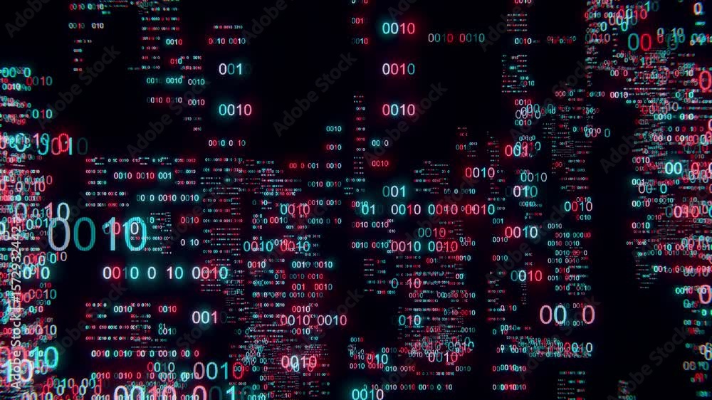 Poster binary skyline the digital pulse of the city loop animated