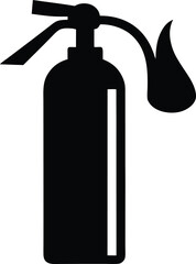 fire extinguisher icon vector silhouette on transparent background