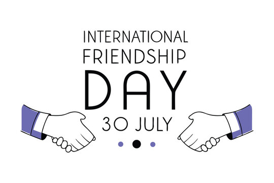 International Friendship Day Illustration: This digital artwork captures the spirit of friendship with a stylized illustration of two hands shaking, celebrating the special day.
