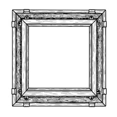 Hand-drawn wooden frame: a meticulously crafted frame. This piece will enhance the artistic display