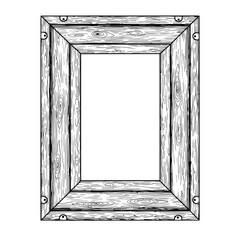 Rustic Wood Frame: An artistic representation of a traditional wooden frame, showcasing its rustic charm with intricate wood grain details, ready to complement any artistic creation.