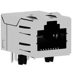 3d render ethernet port network connector jack with transparent background