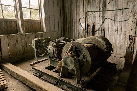 Mining equipment in the old salt plant in Drogobyth Ukraine