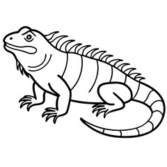 Stylized Iguana Linework