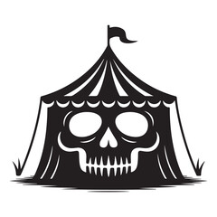 Minimalist Black Tent Silhouette Vector on White Background – Outdoor Camping Design for Adventure Projects with Dome, Ridge, A-Frame, and Tunnel Tent Styles. Thank You . 