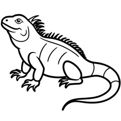 Stylized Iguana Linework