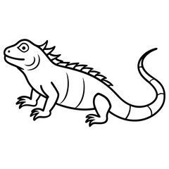 Stylized Iguana Linework