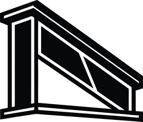 steel beam icon vector silhouette on transparent background