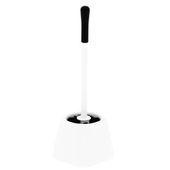 3d render plastic toilet brush cleaning tool with transparent background