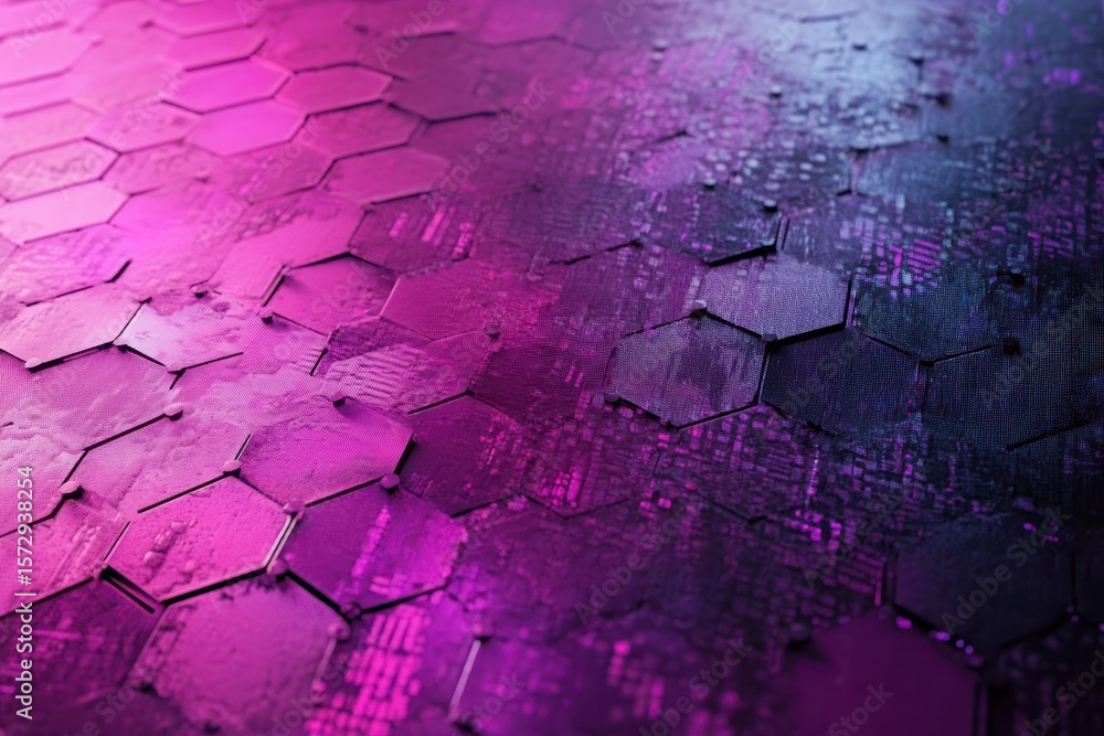 Poster background featuring hexagonal patterns and vibrant colors illustrating big data technology concepts