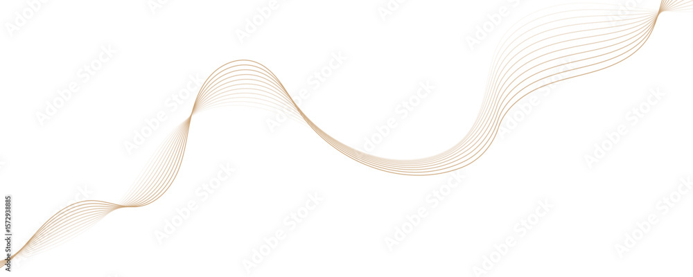 Poster abstract golden linear background. flowing particles future technology concept abstract gradient and