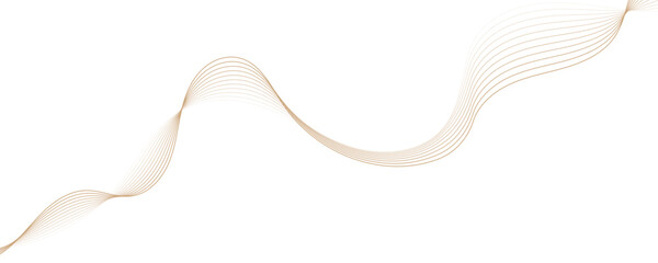 Abstract golden linear background. Flowing particles future technology concept abstract gradient and gold wave curve lines banner.