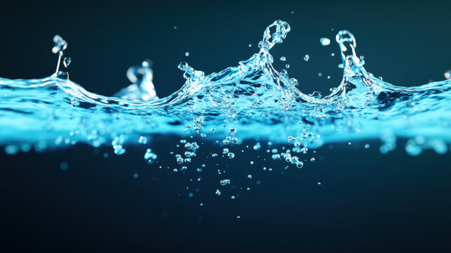 Visual representation of water purification and recycling process.