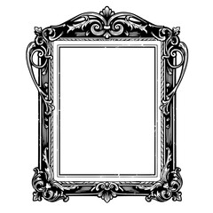 Ornate Mirror Frame: An intricately detailed ornate mirror frame, a perfect blend of elegance and classic design, showcasing a blend of artistry and classic design.