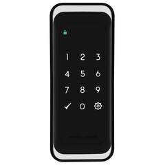 3d render digital door lock keypad smart with transparent background