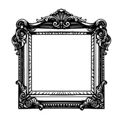 Antique Frame: Intricate vintage frame, a classic emblem of timeless elegance. The exquisitely crafted framework, stands as a symbol of art, design, and historical significance.