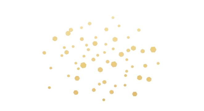 Gold bokeh dots for festive party background isolated PNG with Transparent Background