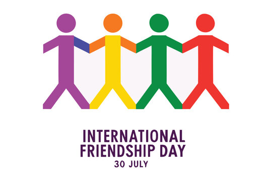International Friendship Day Celebration: A vibrant illustration depicts unity and camaraderie, with stylized figures holding hands to celebrate the warmth of friendships around the world.