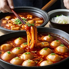 Fiery Feast: Spicy Hot Pot with Dumplings

