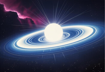 Explore cosmic wonders bright star and nebula galaxy space illustration art