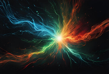 Abstract energy blast wallpaper background colorful light explosion art