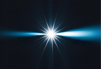 Bright light beam effect lens flare starburst shining glow background effect