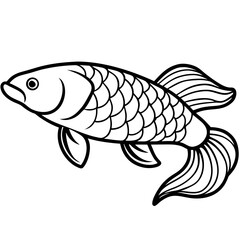 Arowana line art vector