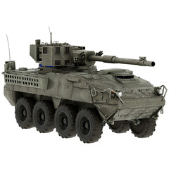 3d render military tank armored vehicle war cannon with transparent background
