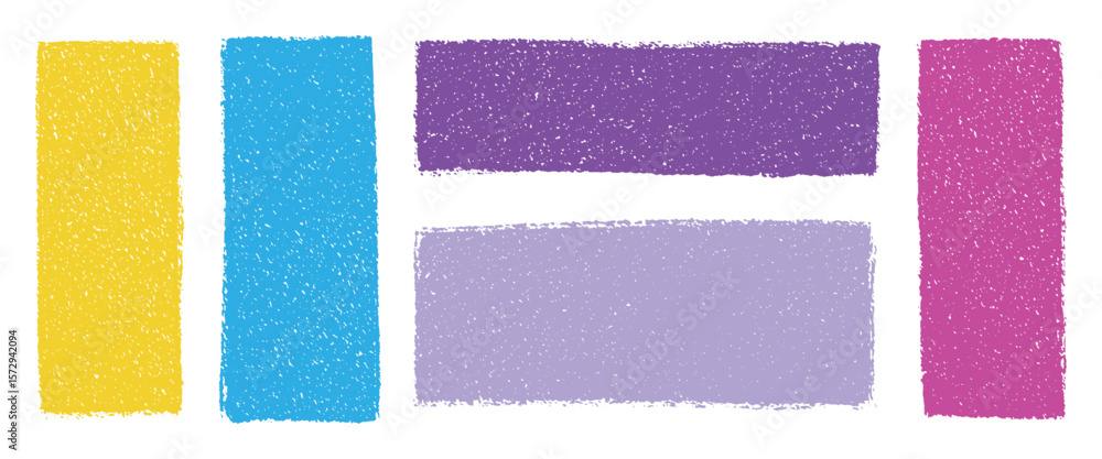 Poster hand drawn vector rectangles and squares with grunge rough texture. colorful sketch boxes for text, 