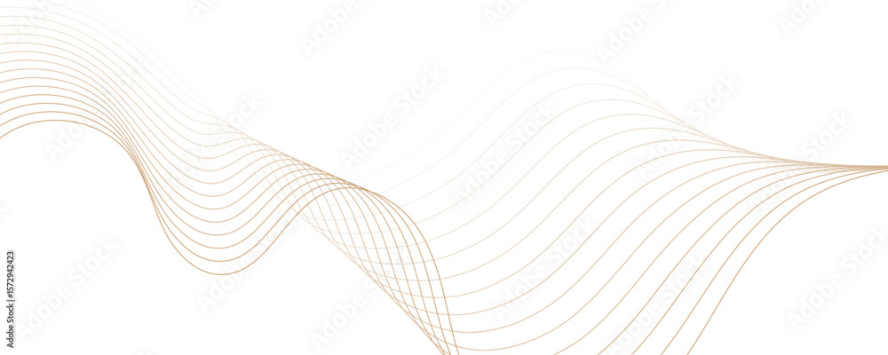 Poster abstract golden linear background. flowing particles future technology concept abstract gradient and