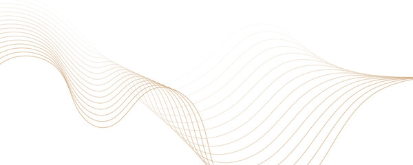 Abstract golden linear background. Flowing particles future technology concept abstract gradient and gold wave curve lines banner.
