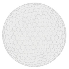 3d render white golf ball with transparent background