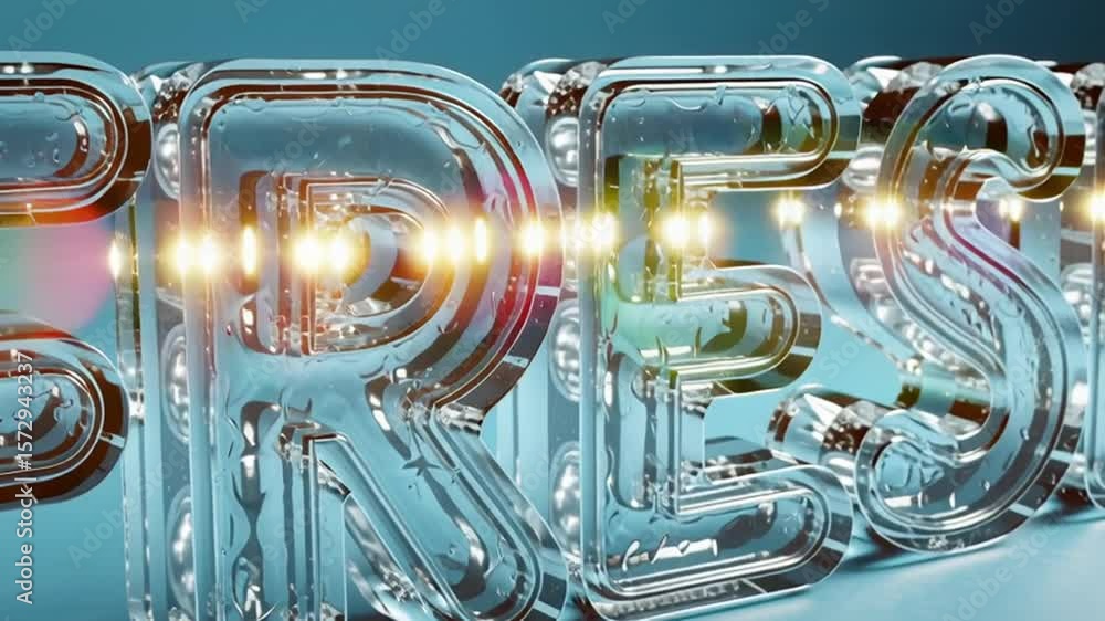Poster clear text of fresh in modern design on blue background generative ai