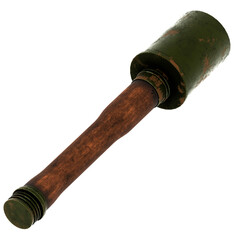 3d render stick hand grenade ww2 with transparent background