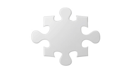 Fototapeta premium white puzzle piece 3d render icon on white background