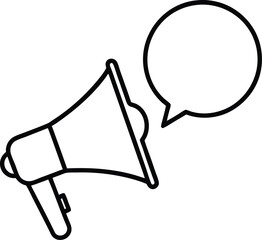 megaphone icon with speech bubble white background